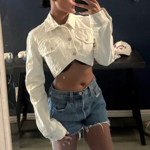 Cropped metallic jacket Zara